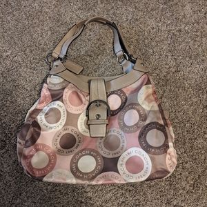 Large Pink/Tan Coach Shoulder bag